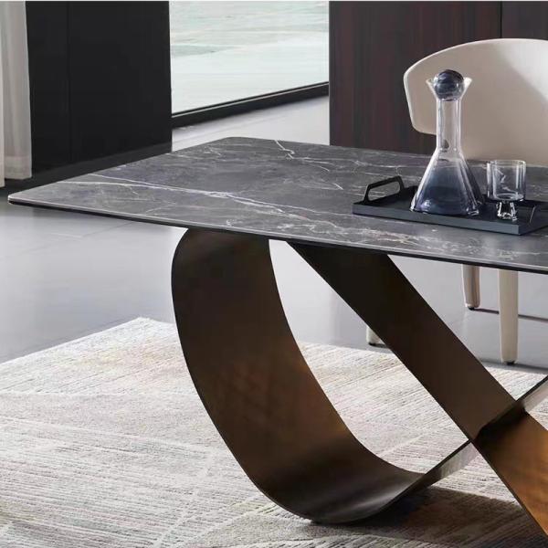 Modern Room Table Furniture Rectangle Marble Dining Table Long Dining Table 8 Chairs