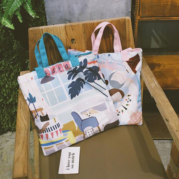 Japanese lovely art canvas single-shoulder bag spray figure cross-body bag small fresh cartoon lady bag