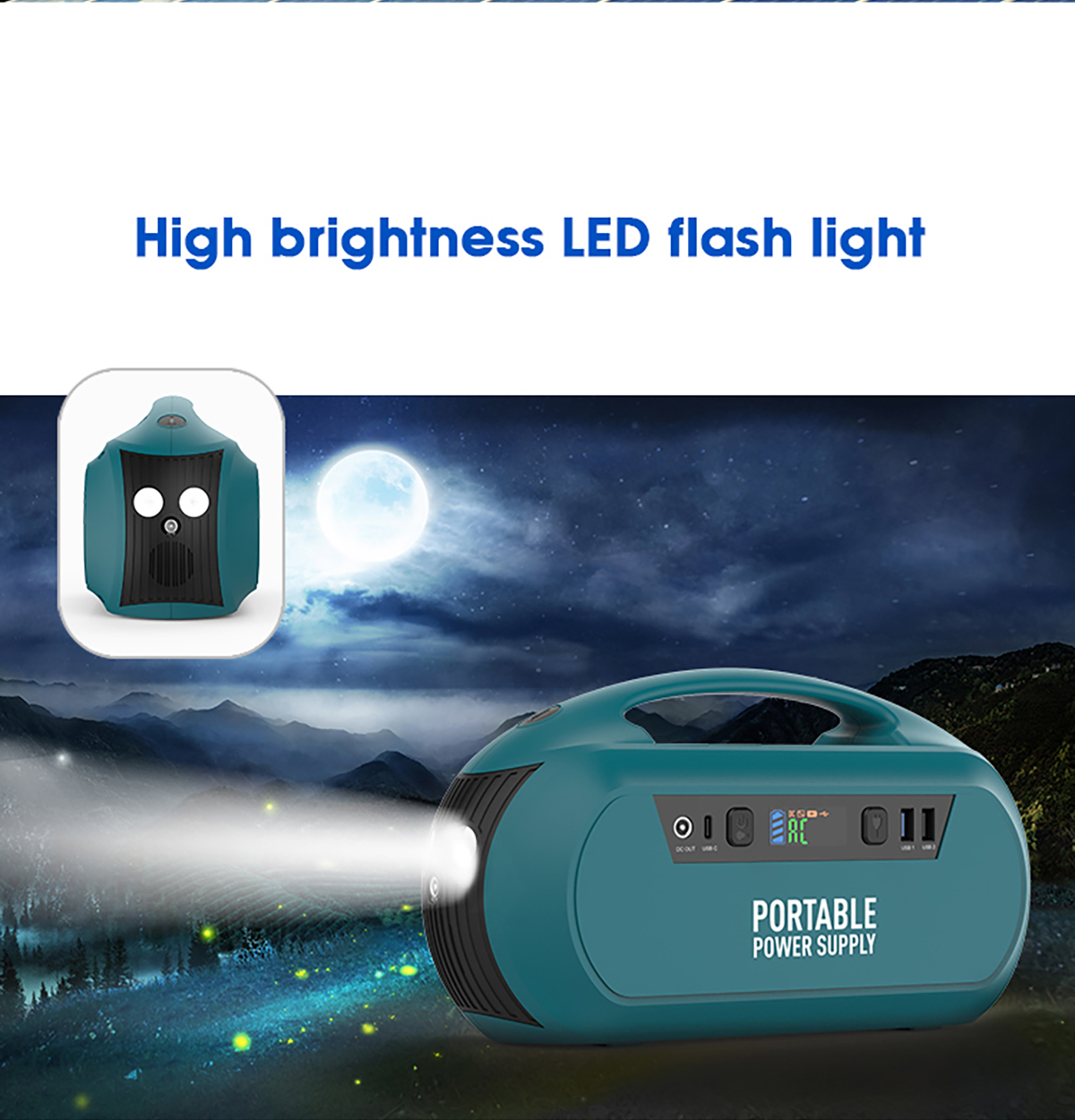 Наружная портативная электростанция 222Wh Солнечное энергоснабжение 110В / 220В