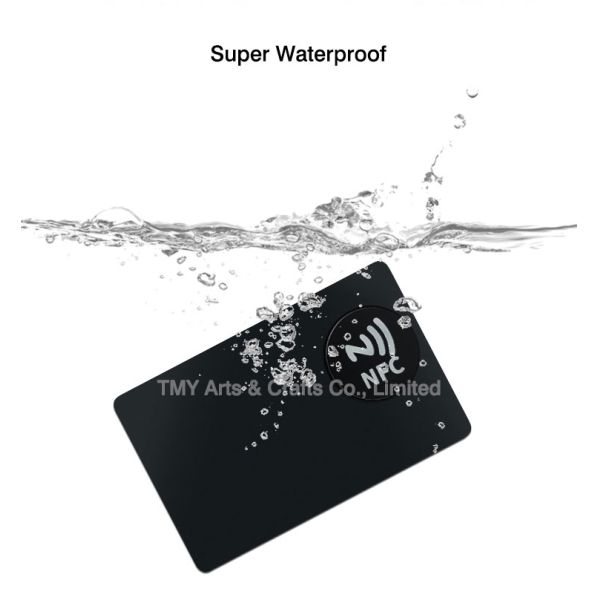 Customized Logo 24Kt Gold Steel Metal Digital Tag Blank Metal Business Card With NFC Chip