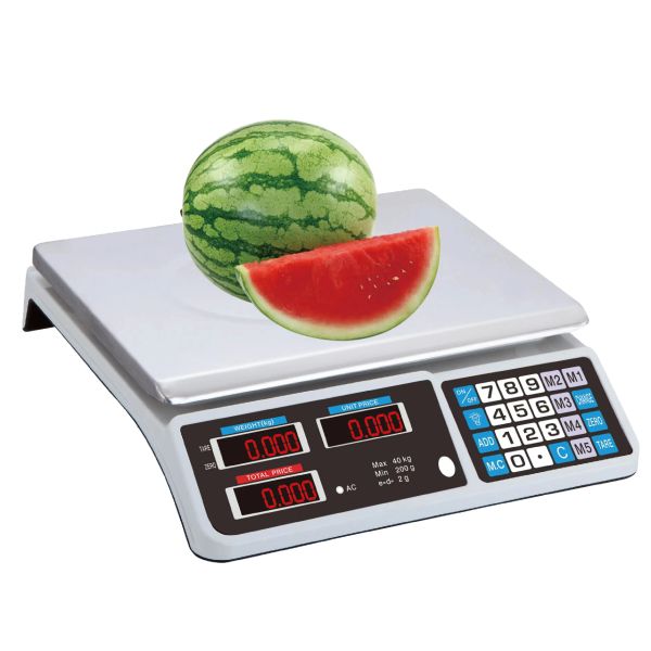 88lbs/40kg Max Capacity Battery Powered Scale Perfect for Kitchen and Food Produce Weight Measuring in Commercial Settings