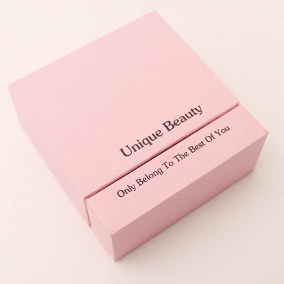 Pull-Out Hot Stamping Gift Box Drawer Box Grain Texture Earring Jewelry Box