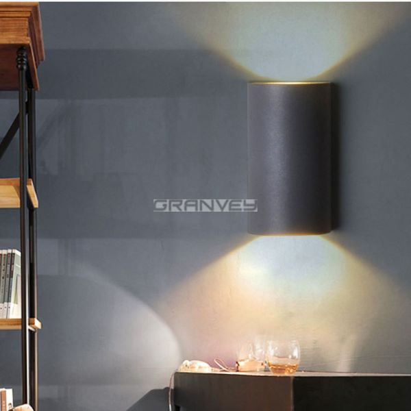 2x5W COB Up Down Exterior Wall Sconces , Buildings LED Outside Wall Lights No Humming