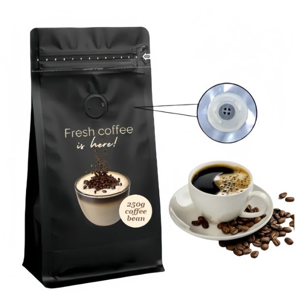 Resealable Stand Up Coffee Pouches Sustainable Coffee Bags Anti Ultraviolet With Zipper