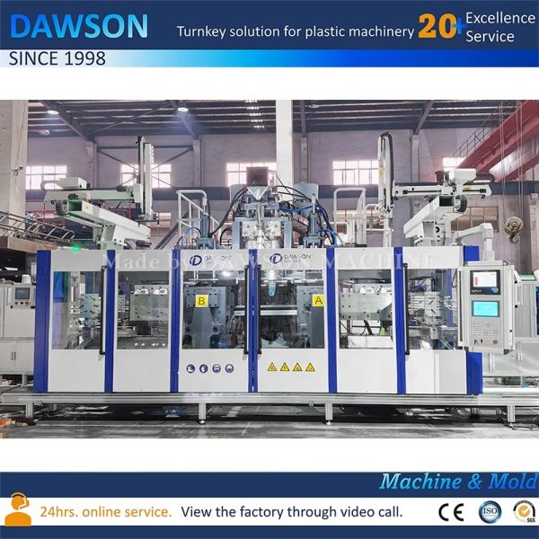 Triple Screw 5L HDPE Plastic Bottle Blowing Machine Extrusion Blow Molding Machines with Double Station and Double Die Head
