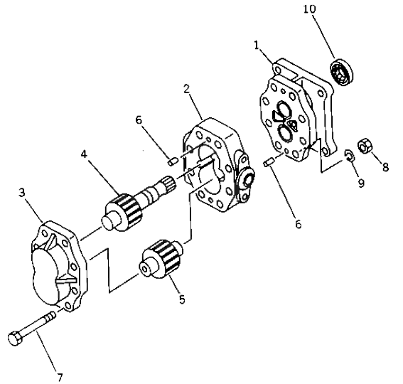 07436-72202 bomba de la niveladora de 07436-72203 D80A-21 D80A-18 D80P-18/bombas de engranaje hidráulicas del arrabio color platas