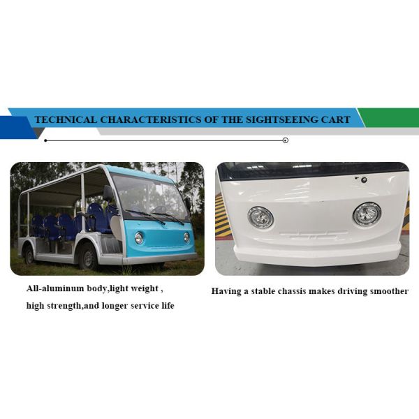 Instock 11 Seater Electric Tour Car with 5000*1530*1900 Size and 14 Seating Capacity