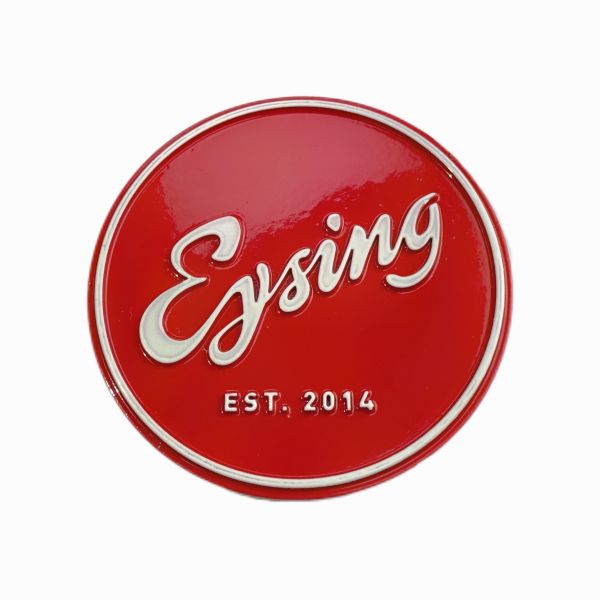 Red Zinc Alloy Nameplate Round Name Plates Customized Design With Three Dimensional Signs