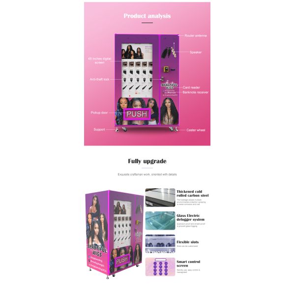 Euro Standard 49 Inch Full Touch Screen  Vending Machine Credit Card and Token Payment System for Beauty Products