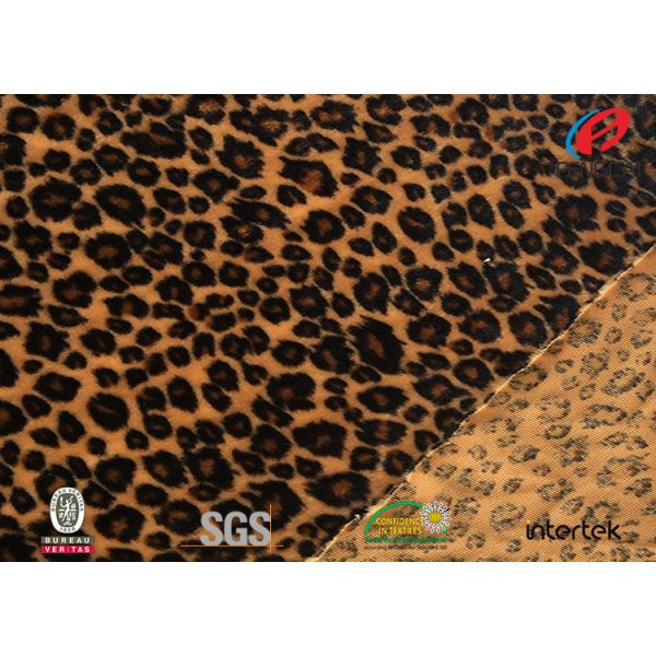 Ткань бархата полиэстера меха Фаукс леопарда для модной одежды 180ГСМ