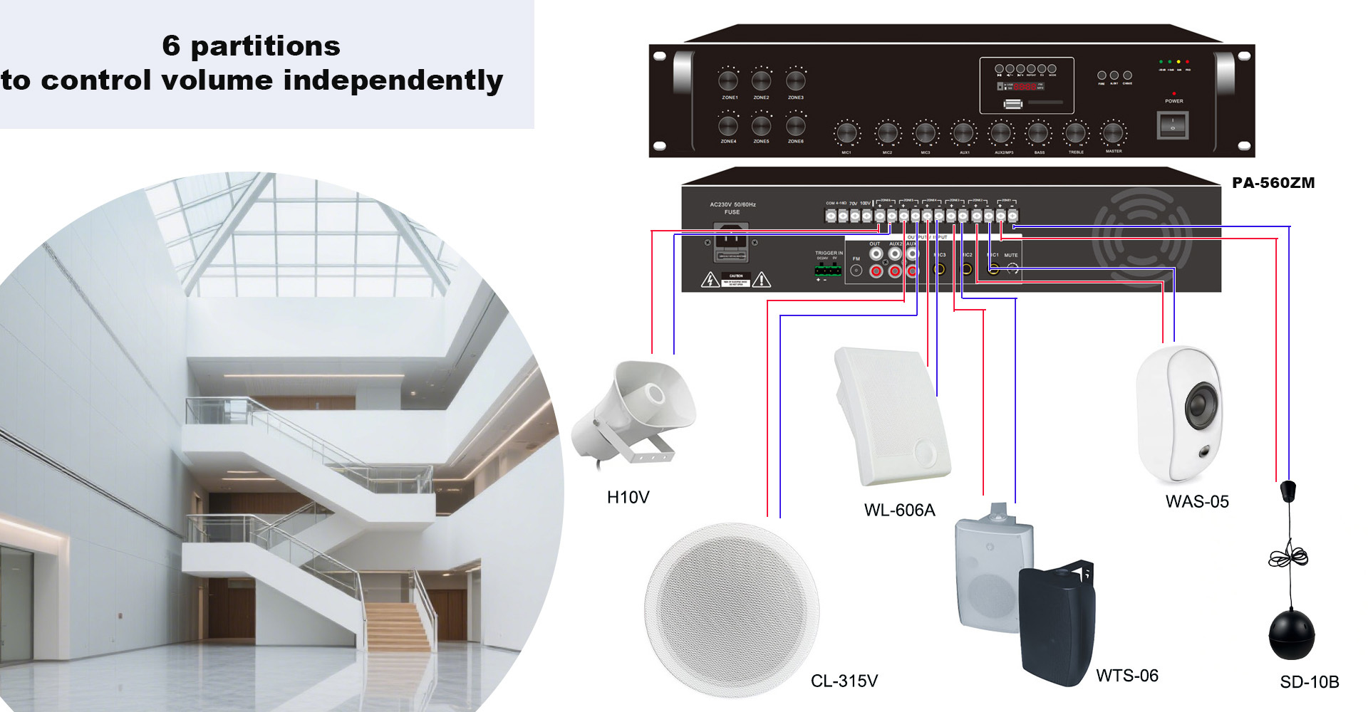 5W 2.5W Hanging Pendant Speakers 5 Inch ABS Ceiling Pendant Speakers