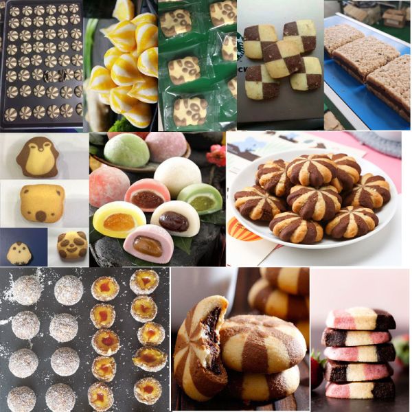Spiral Type Cookie Biscuit P170 Automatic Encrusting Machine Double Filling