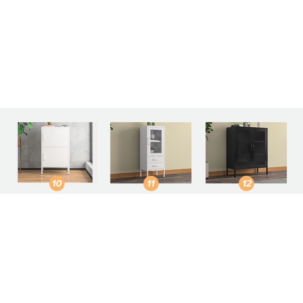 Bedroom Home Office Kitchen Glass Door Removable Shelves Metal Cabinet