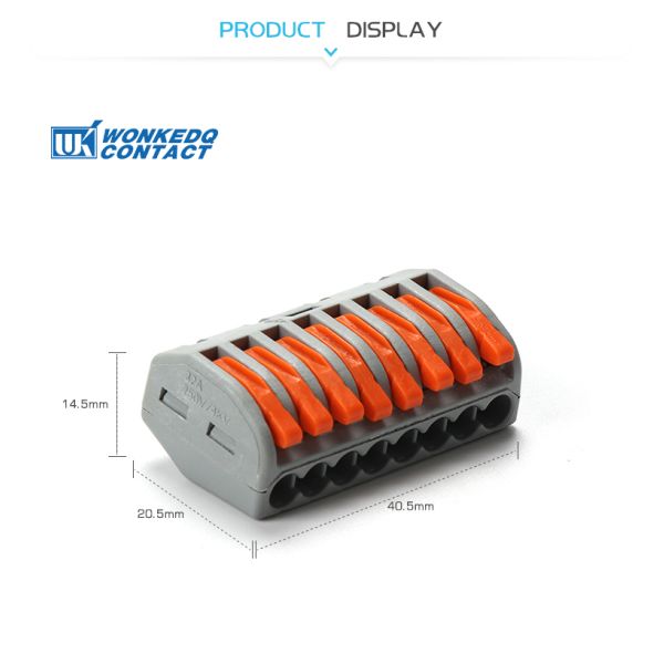 222-415 серый расквартировывая нажим в быстрых соединителях электрического провода связывает проволокой компактный соединять высококачественный