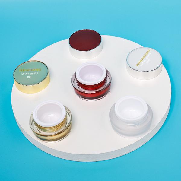 Os frascos cosméticos acrílicos plásticos dos cuidados com a pele gearam os recipientes vazios 10g para loções