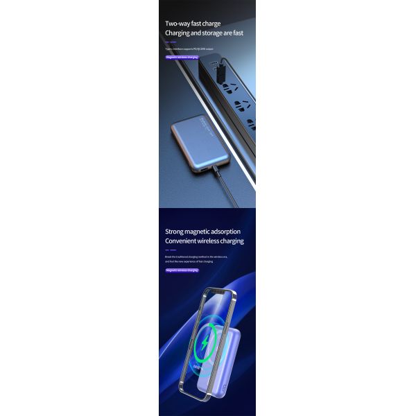 Magnetic Portable Charger PD 20W Fast Charging Magnetic Wireless Power Bank 10000mah