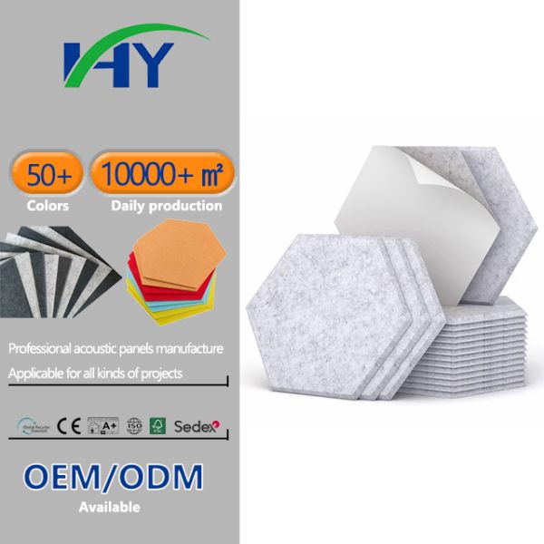 25x30cm PET Hexagon Acoustic Panels For Wall Decoration Flame Retardant