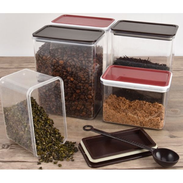 PP 0.5L 1L Контейнер для хранения кофейных зерен Гостиничные удобства Поставки Кофейные контейнеры для хранения