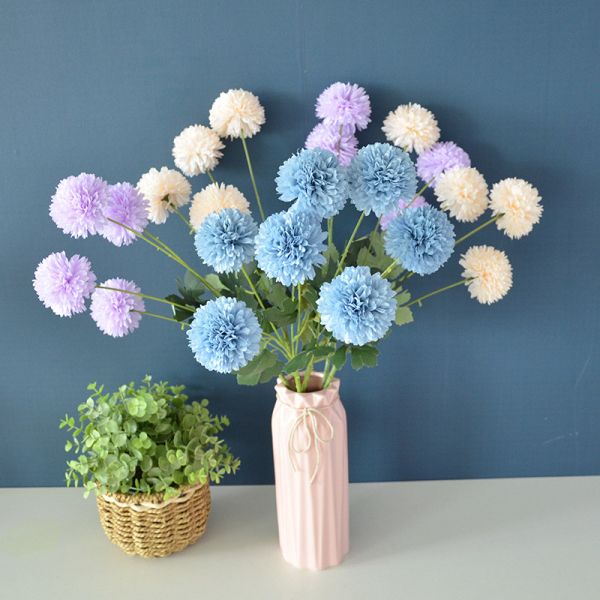 Rosa personalizada Simulación de boda roja Flor Cielo estrellado Hortensia clave Rosa lavanda Dandelion Ornamento de flores de seda