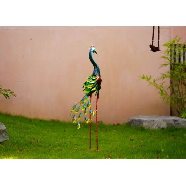 Крепкая статуя сада оформления павлина металла двора для на открытом воздухе лужайки птицы
