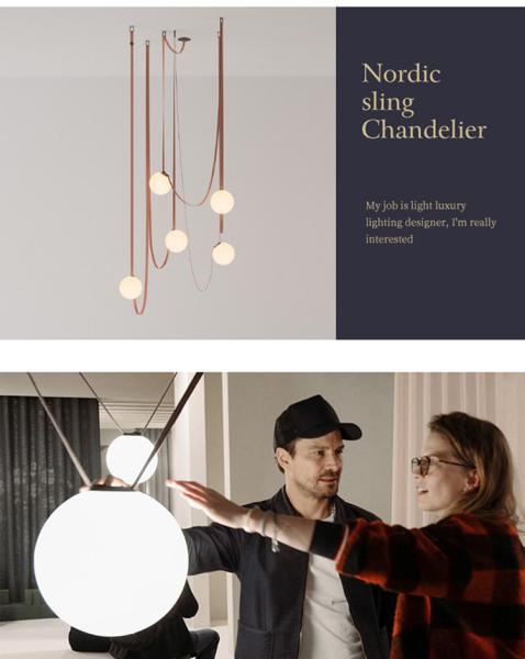 Minimalist Duplex Floor Wabi Sabi Style Designer Villa Belt Living Room Dining Room linear pendant lighting(WH-AP-560）