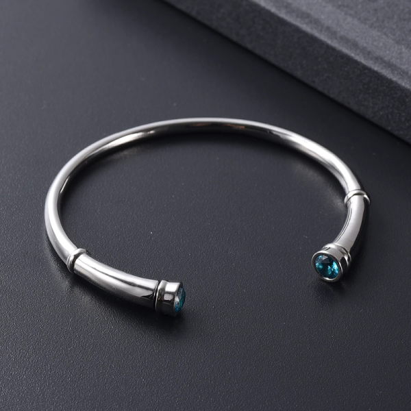 Stainless Steel Double End Open Cremation Souvenir Bracelet for Ashes Memorial Bangle