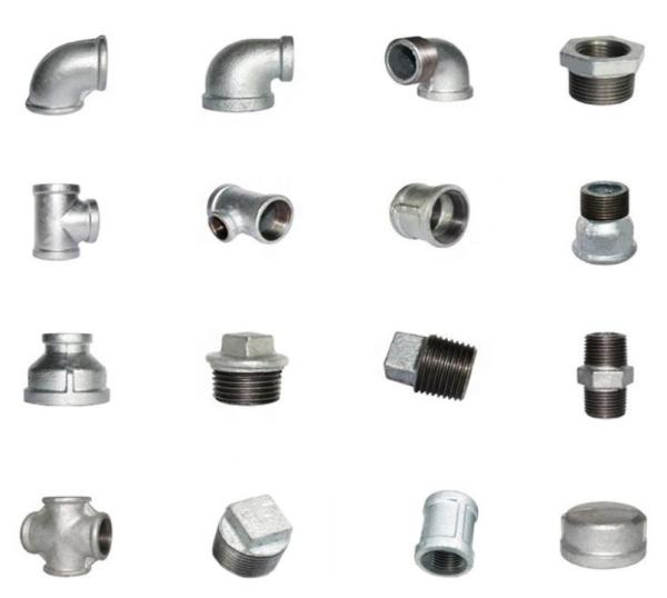 Malleable Iron Galvanized Steel Pipe Fittings For Oil And Gas BSP NPT Threaded Plumbing