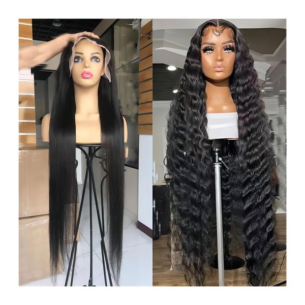 30 Inch Water Deep Wave Body Wave 4x4 Hd Transparent Lace Frontal Raw Human Hair Wig For Black Women