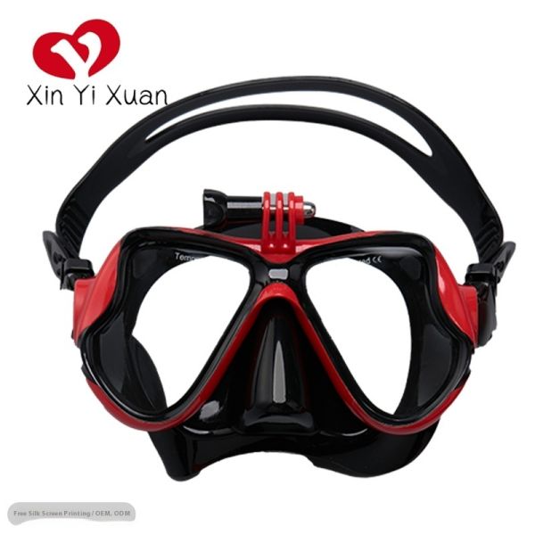 Diving goggles for adults - Silicone anti-fog snorkel mask - Fully dry surfing and swimming accessory - Custom logo deep diving face mask