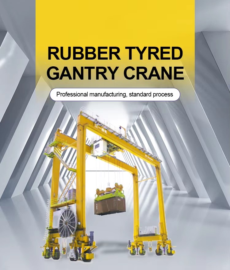 High Technical Automated System Rubber Tyre Container Gantry Crane 20tons 50tons 40ft 45ft Container Lifting