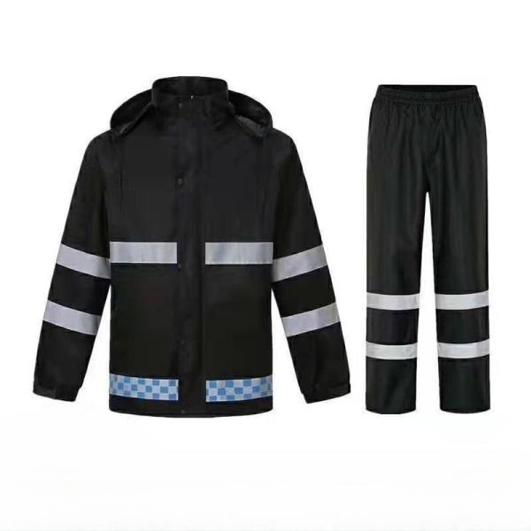 Vêtements de pluie de sécurité en nylon réfléchissants à capuche équipement de pluie à haute visibilité