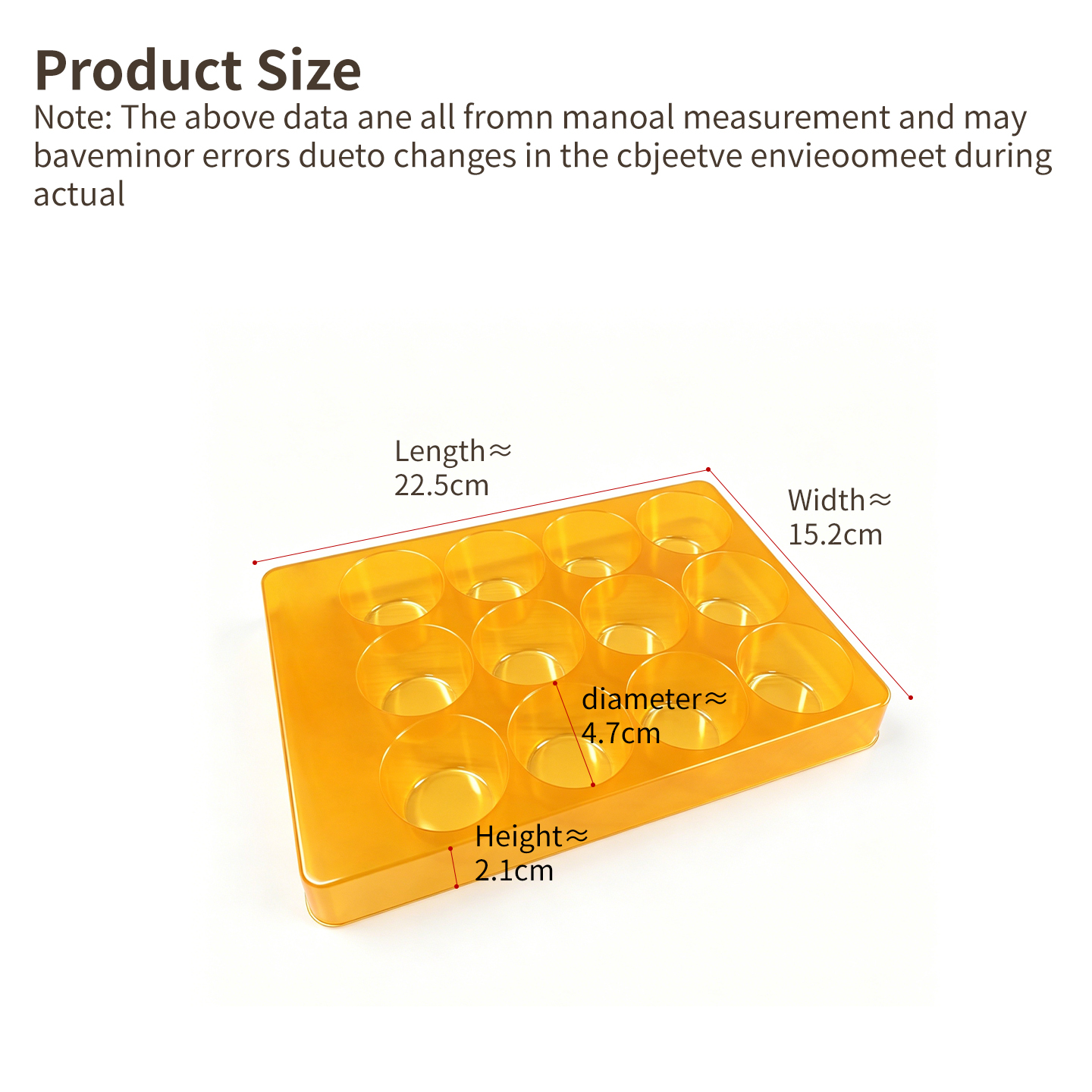 Custom Clear/Gold PET 12 Cavity Golf Ball Blister Tray