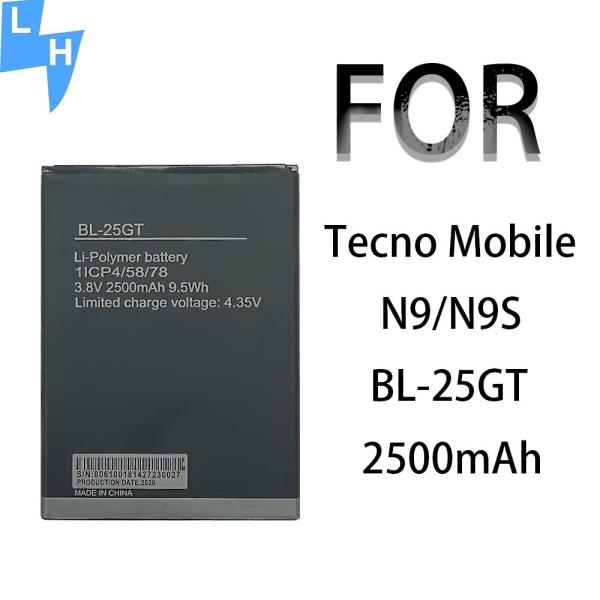 BL-25GT Mobile Phone Battery Replacement for Tecno N9 N9S MOQ 3.8V 2500mAh
