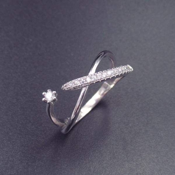 Simple Main Like Diamond Stone Wedding Rings Quadrilateral Shape