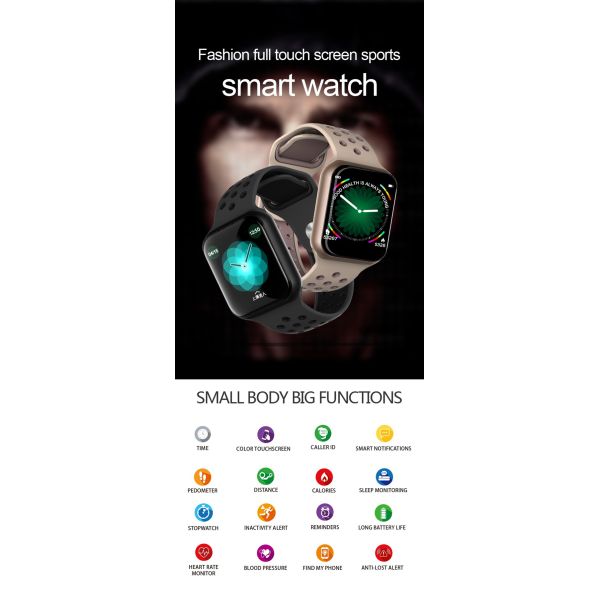 Дети F8 1.54Inch делают наручные часы водостойким касания шагомера спорта Smartwatch полные для Iphone