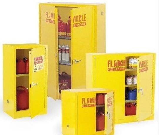 Various Sizes Industrial Lab Furniture , Yellow Flammable Storage Cabinet 