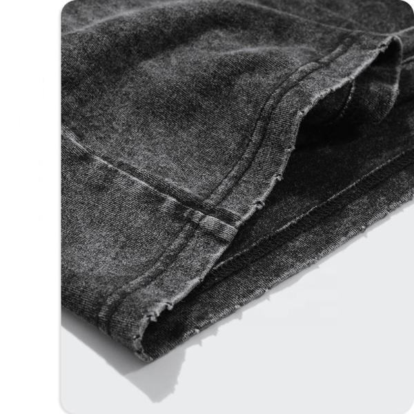 100% de algodão Homens Acid Wash T-Shirt DTG Impressão de grandes dimensões Stone Washed Streetwear T-shirt