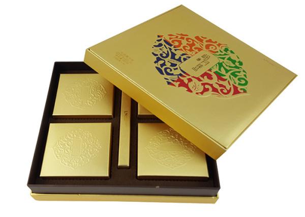 Gold Foil Shinny Paper Cardboard Box CMYK Color Logo Printing Cake Food Packaging Lid & Bottom Box Shape