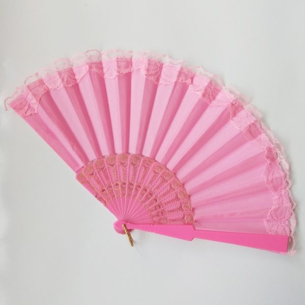 Wholesale Festival Party Performance Dance Lace Fan Wedding Gift Lace Plastic Fan