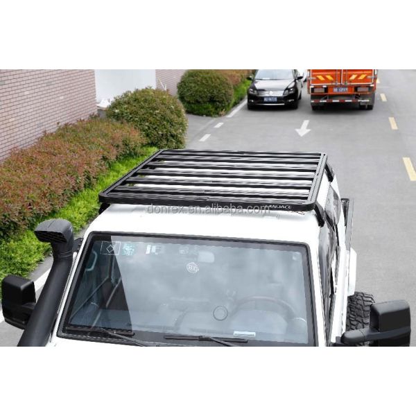 Black Powder Coat Aluminium Alloy Universal Roof Rack with Mounting Gutter For Toyota LC79
