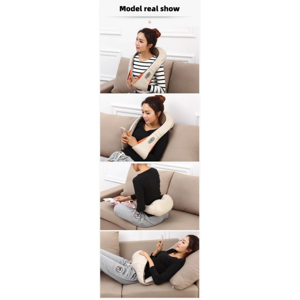 Coffee Household Multi-functional Cervical Massage Heating Pillow Shawl Electric Neck Shoulder Massager Body Muscle Relax Machine Tool