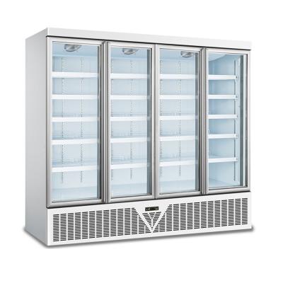 2024 Affichage de porte en verre à 4 portes Supermarché congélateur de boissons réfrigérateur 220V LED Light Cool Climate Type Equipement de réfrigération