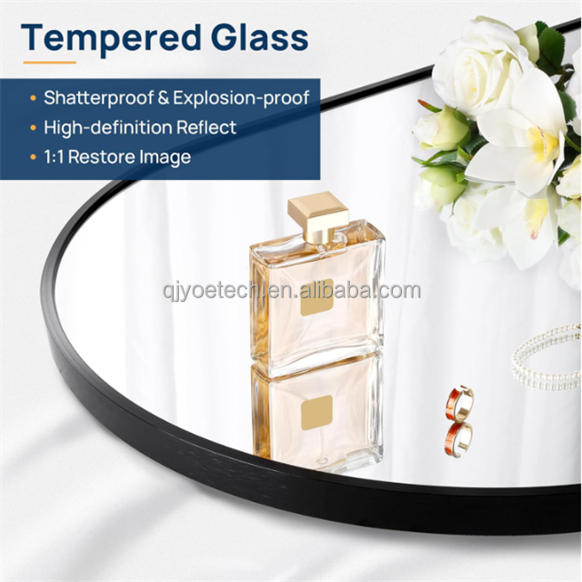 Silver Lenses Modern Frameless Wall Mounted Makeup Mirror for Beveled Bath Dressing