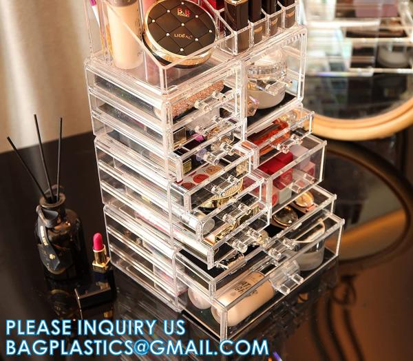 Cosmetic Storage Box Makeup Storage Container Organiser, Skincare Makeup Organizer, Brush Holder, Vanity Shelf