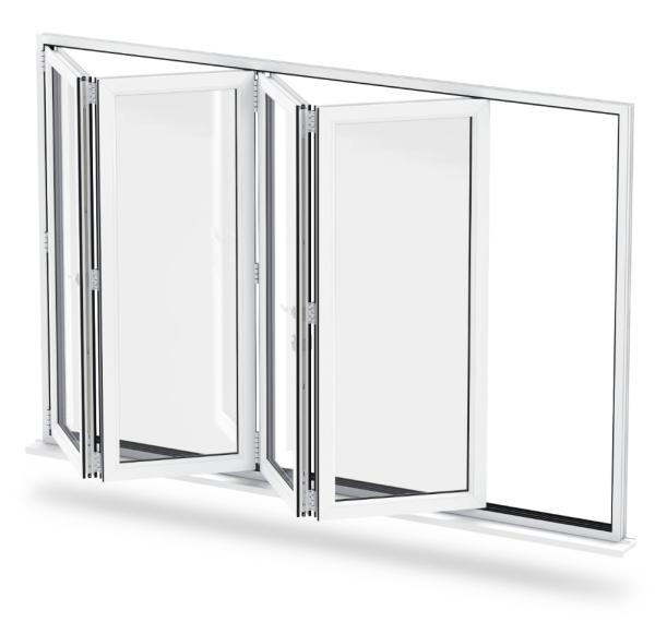 Energy Saving Aluminium Bifold Windows Clear Tempered Glass 5mm-12mm Thickness