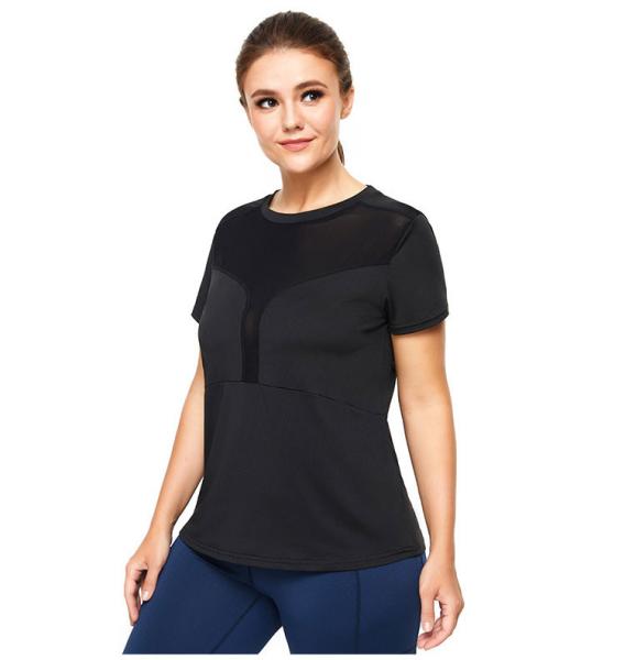 Richee Women'S Plus Size Yoga Wear Round Neck Short Sleeve T Shirts skin friendly