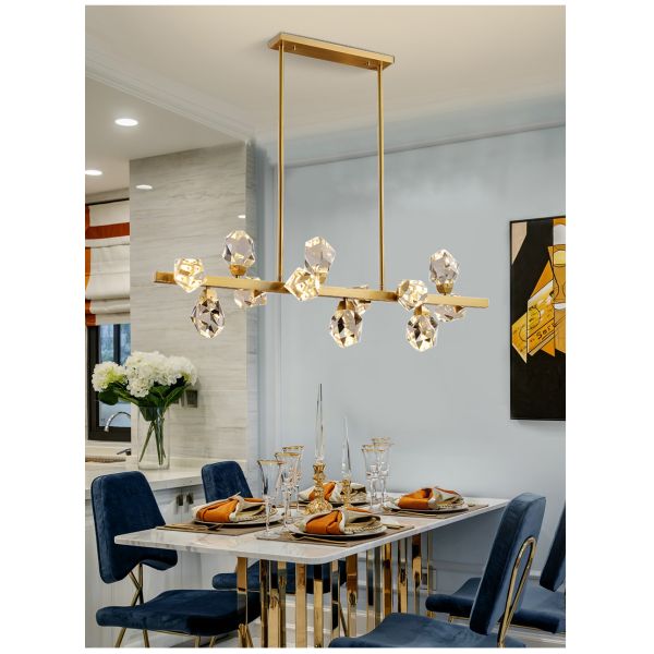 Modern Circle Rectangle Chandelier Lighting Living Dining Room Diamond Crystal Hanging Lamp(WH-CY-185)