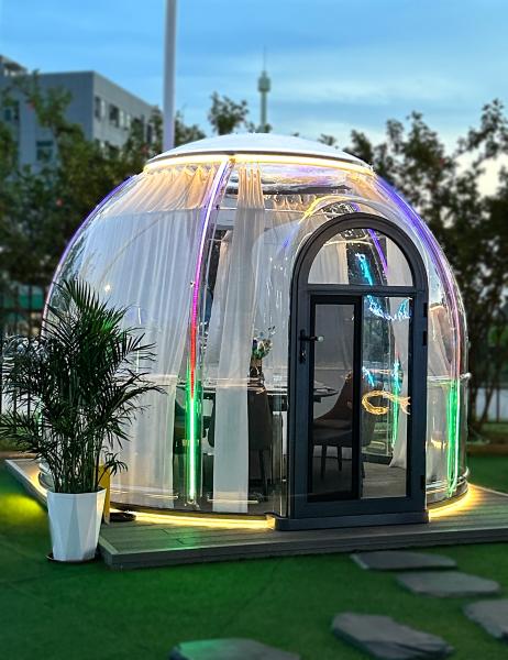 Full House Outdoor Prefabricated Luxury Glass Polycarbonate Garden Double Dome House