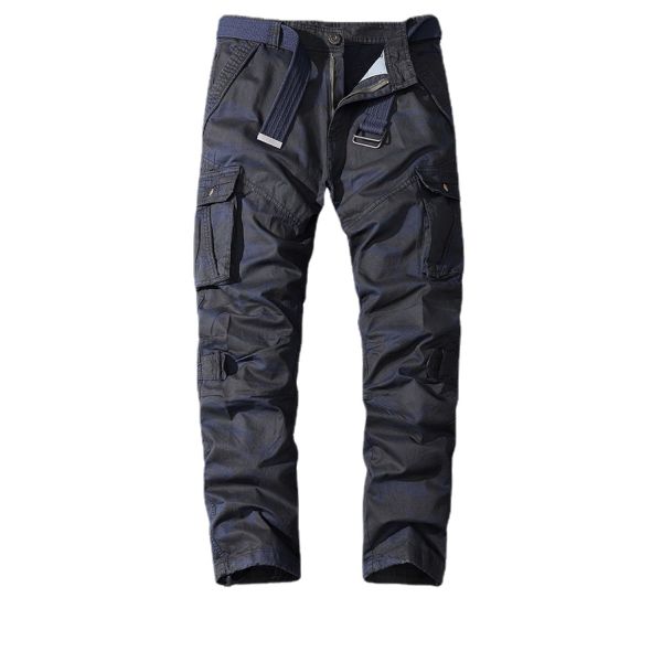 Men's Multi-Pocket Camouflage Overalls in Pure Cotton with Mid Waist and Straight Fit