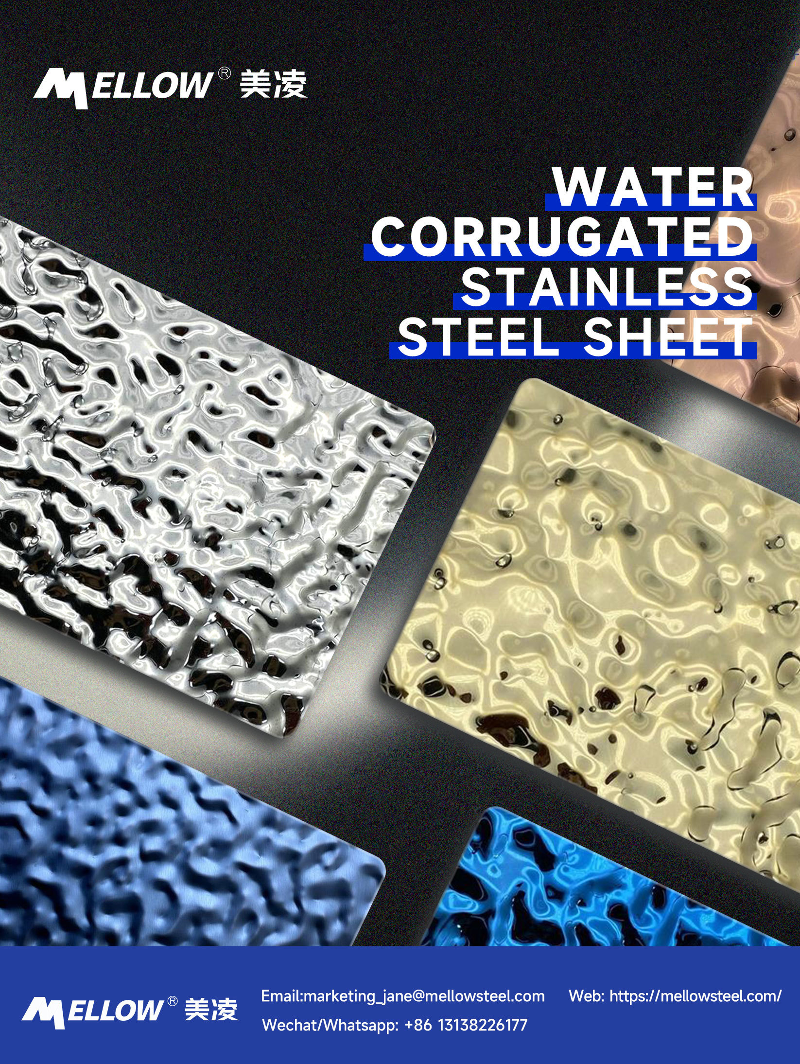 Tôle ondulée en acier inoxydable noir titane métallique pour plafond ODM